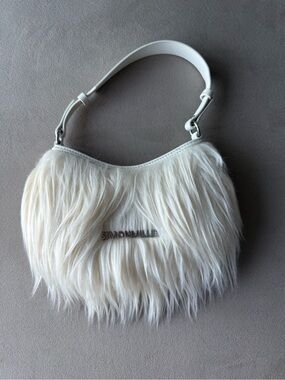 Simon Miller Cream Faux-Fur Shoulder Bag